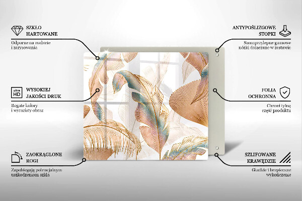 Kitchen worktop saver Boho feathers and leaves