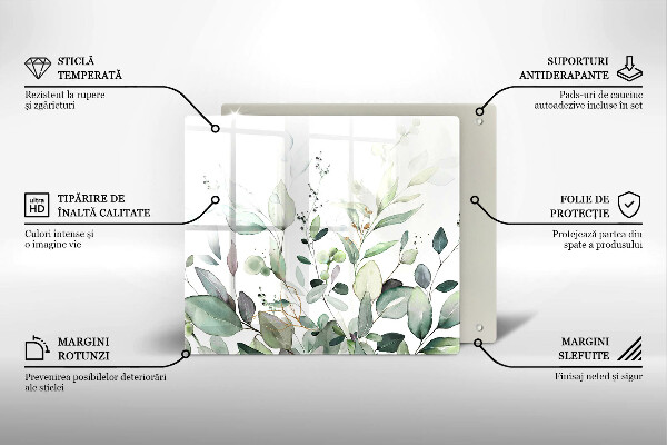 Induction hob cover Watercolor plants