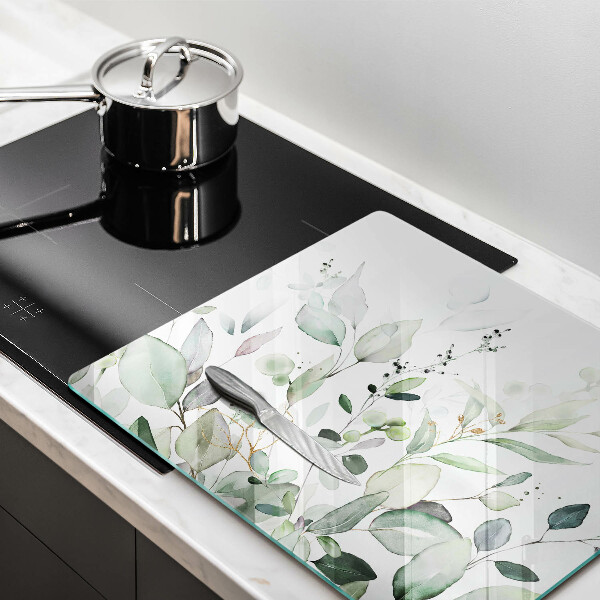 Induction hob cover Watercolor plants