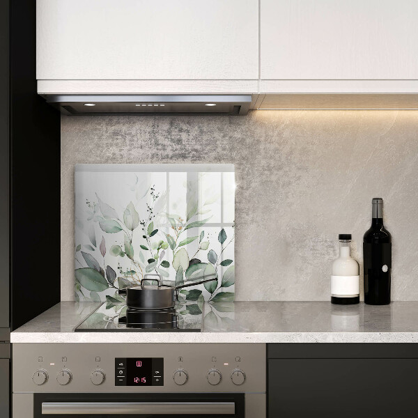 Induction hob cover Watercolor plants