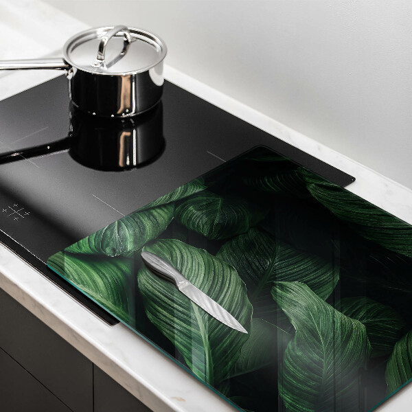 Induction hob cover Dark leaves