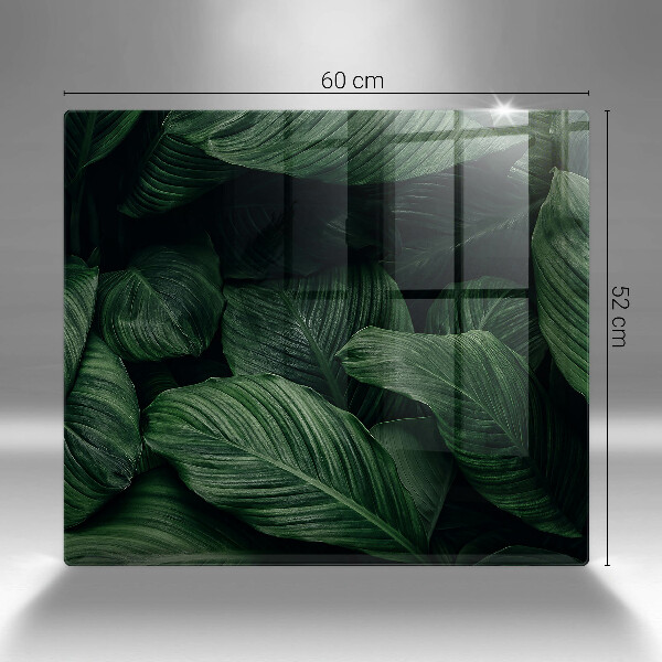 Induction hob cover Dark leaves