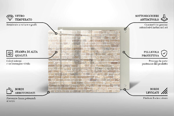 Induction hob cover Wall bright bricks