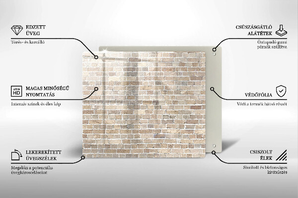 Induction hob cover Wall bright bricks