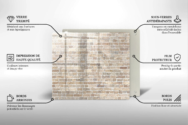 Induction hob cover Wall bright bricks