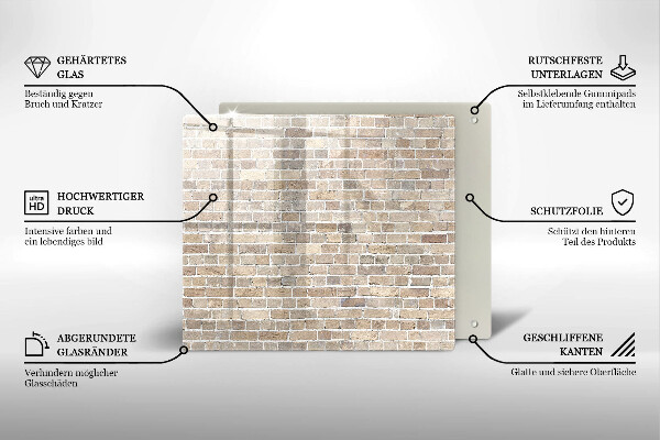 Induction hob cover Wall bright bricks