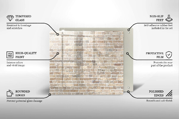 Induction hob cover Wall bright bricks