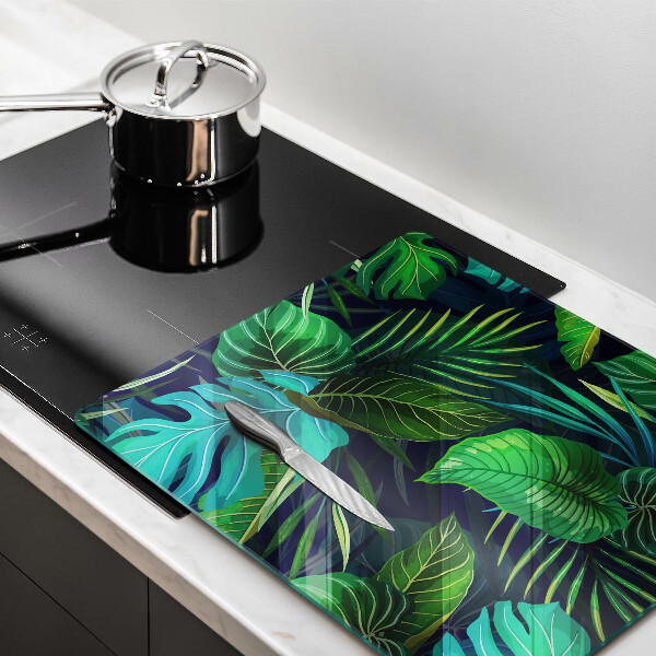 Induction hob cover Illustration of the jungle leaves