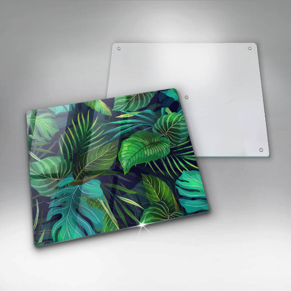 Induction hob cover Illustration of the jungle leaves