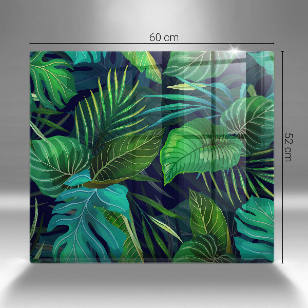 Induction hob cover Illustration of the jungle leaves