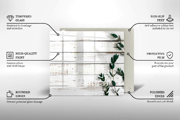 Worktop heat protector Old boards and leaves