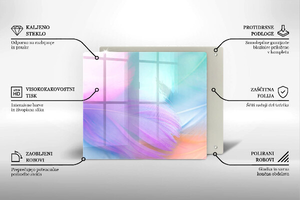 Worktop heat protector Pastel feathers