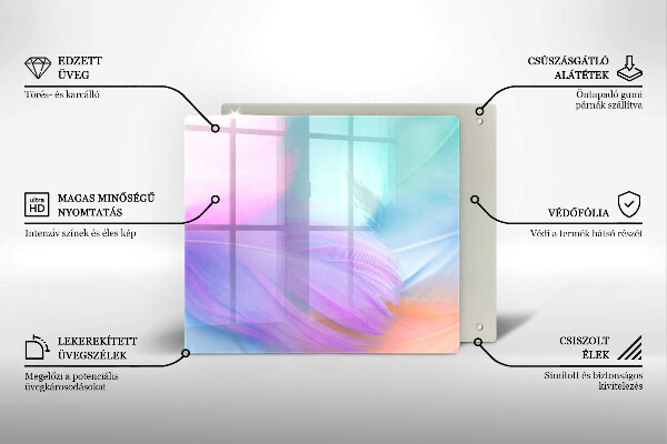 Worktop heat protector Pastel feathers