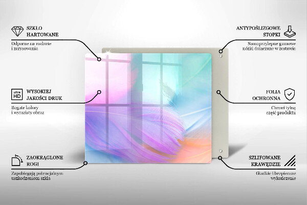 Worktop heat protector Pastel feathers