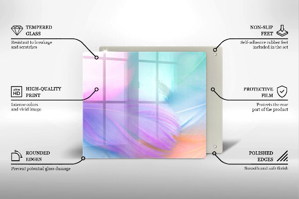 Worktop heat protector Pastel feathers