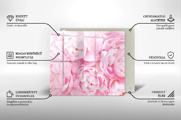 Worktop heat protector Delicate peonies