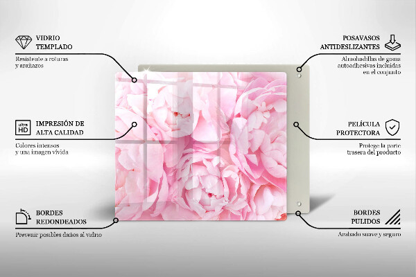 Worktop heat protector Delicate peonies