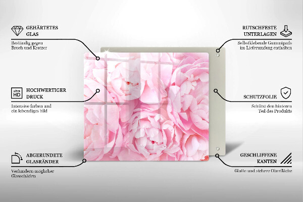 Worktop heat protector Delicate peonies