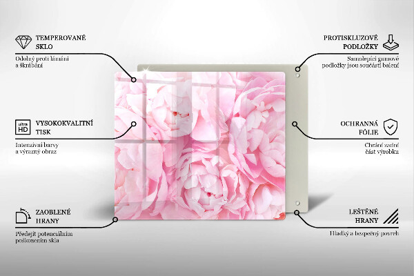 Worktop heat protector Delicate peonies