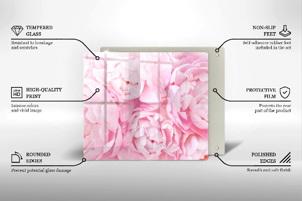 Worktop heat protector Delicate peonies