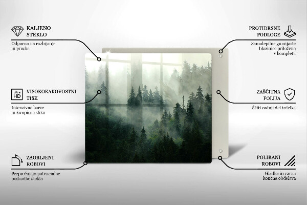 Worktop heat protector Landscape of a hazy forest