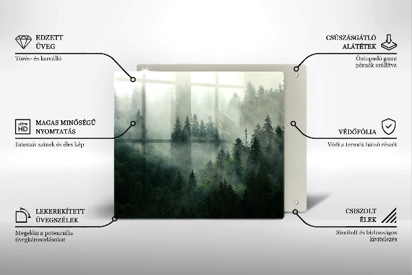 Worktop heat protector Landscape of a hazy forest