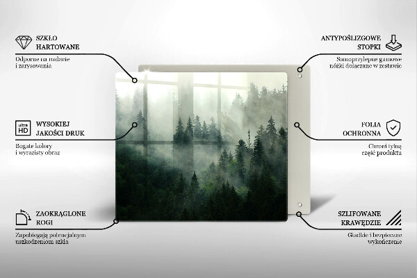 Worktop heat protector Landscape of a hazy forest