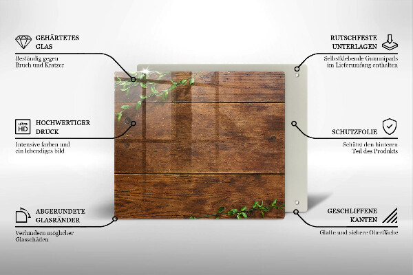Kitchen worktop saver Wooden boards and leaves