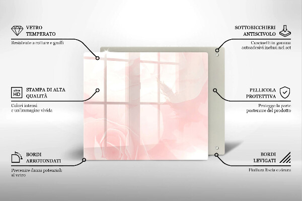 Kitchen worktop saver Pastel background roses