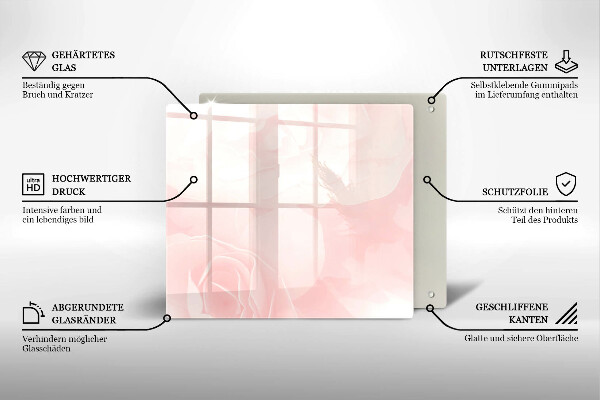 Kitchen worktop saver Pastel background roses