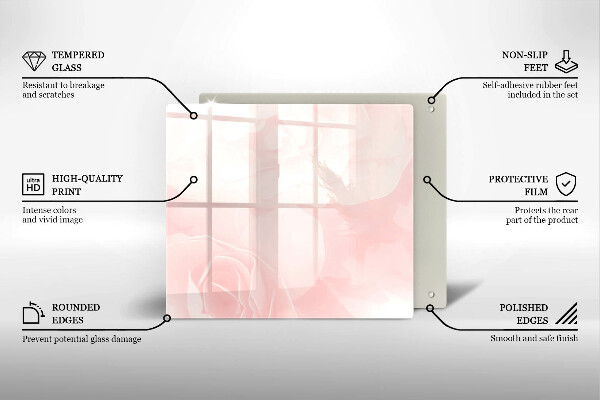 Kitchen worktop saver Pastel background roses