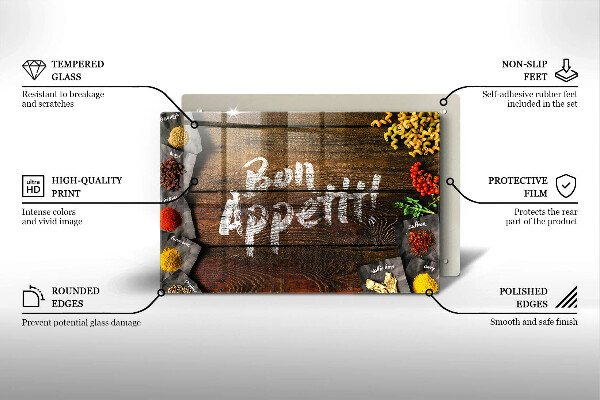 Induction hob protector Boards inscription Bon Appetit