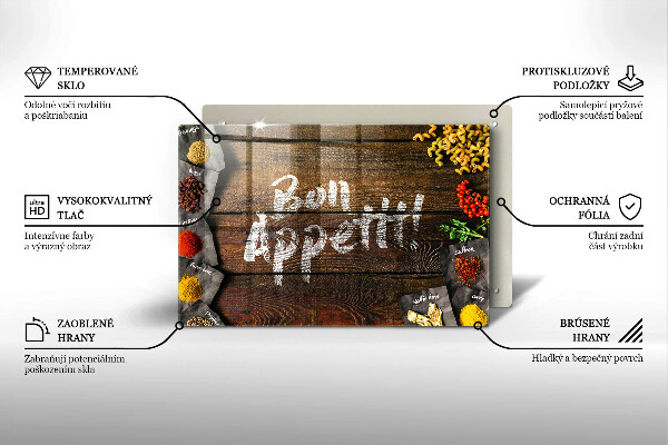 Induction hob protector Boards inscription Bon Appetit