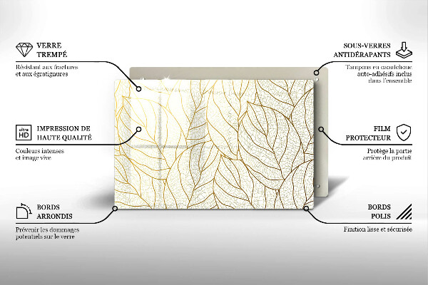 Worktop saver Line-art leaves pattern