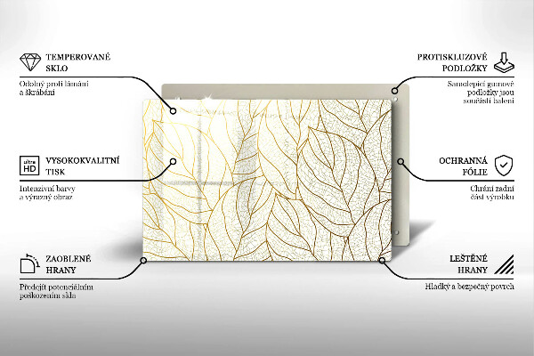 Worktop saver Line-art leaves pattern