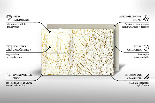 Worktop saver Line-art leaves pattern