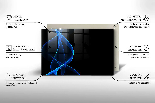 Worktop protector Blue smoke lines