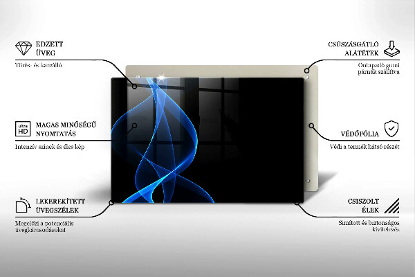 Worktop protector Blue smoke lines