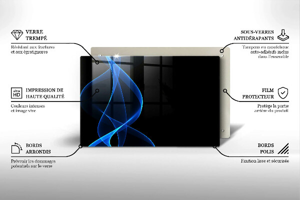 Worktop protector Blue smoke lines