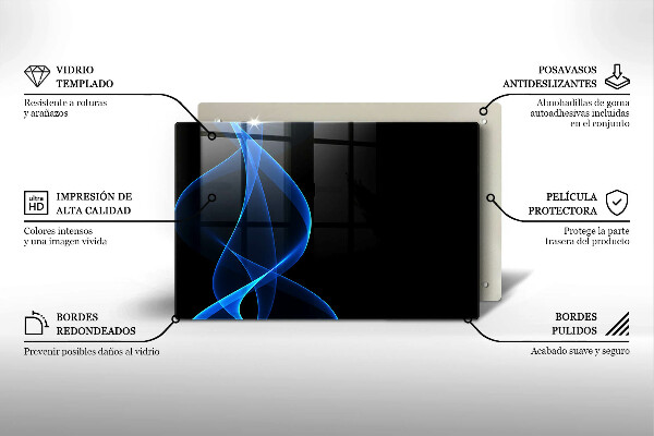 Worktop protector Blue smoke lines