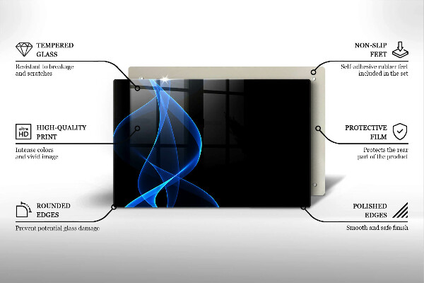 Worktop protector Blue smoke lines