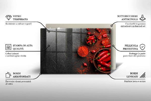 Worktop saver Red chili peppers