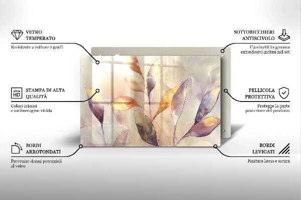 Worktop saver Painted boho leaves