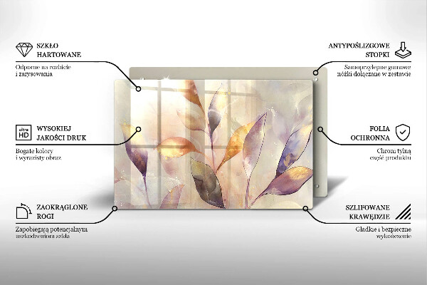 Worktop saver Painted boho leaves