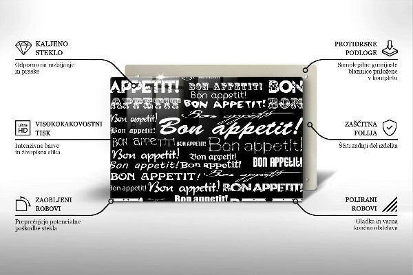 Worktop saver Kitchen text Bon Appetit