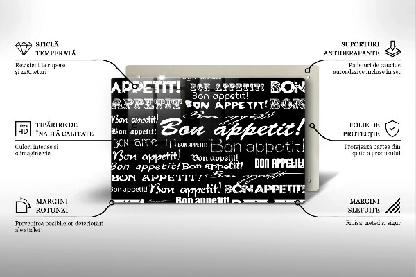 Worktop saver Kitchen text Bon Appetit