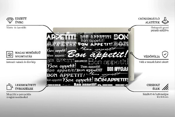 Worktop saver Kitchen text Bon Appetit