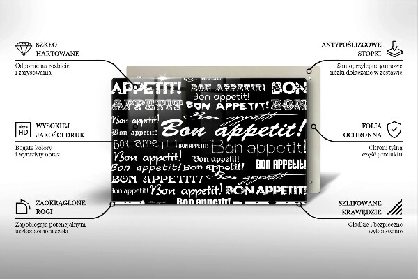 Worktop saver Kitchen text Bon Appetit