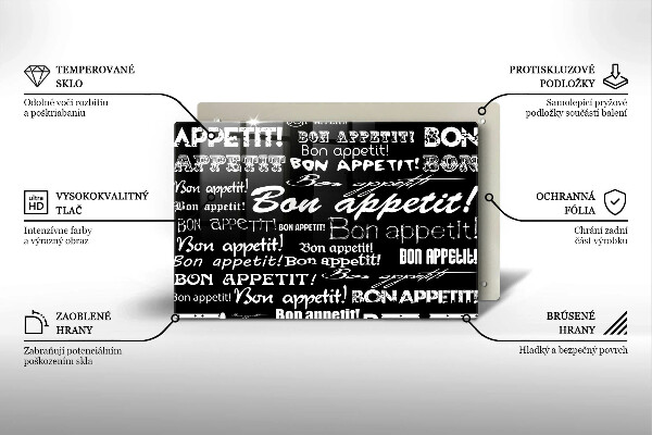 Worktop saver Kitchen text Bon Appetit