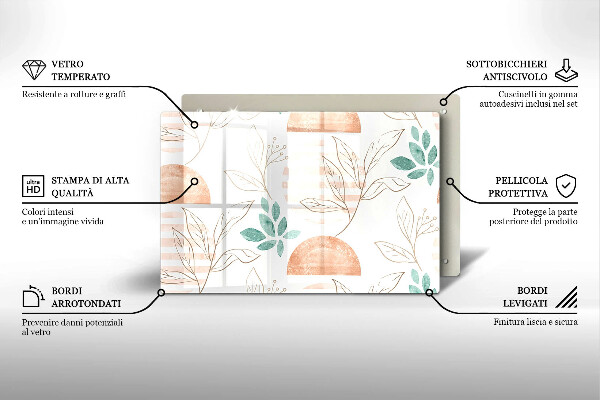 Worktop saver Boho pattern leaves